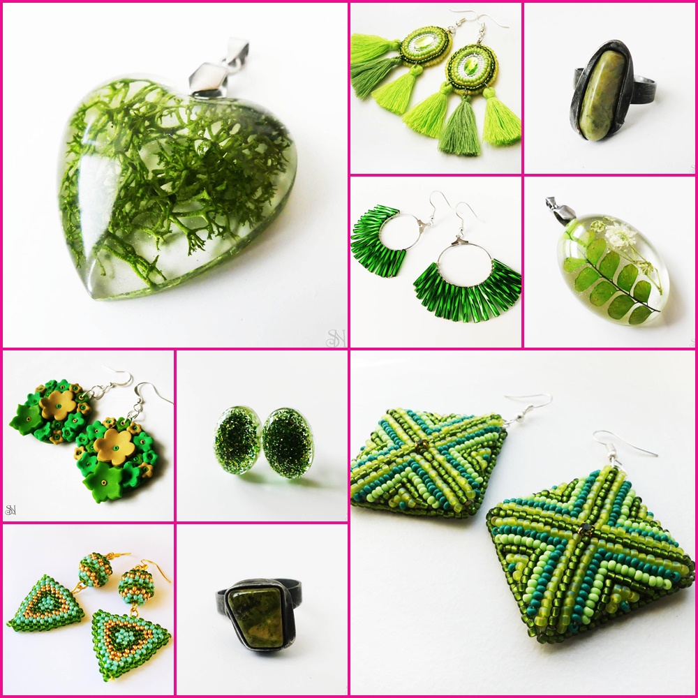 zelené handmade šperky